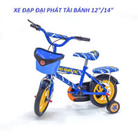 Xe đạp ĐẠI PHÁT TÀI cho bé 2-3-4-5-6 tuổi màu vàng / xanh 12/14 inch, có chuông khung sườn to