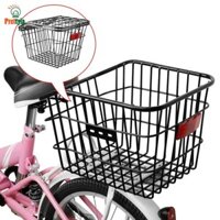 Xe Đạp Dây Kim Loại Phía Sau Giỏ Chứa Đồ Lắp Ráp Tiện Lợi Không Nắp Hộp Đựng Hàng Hóa Cho Xe Đạp Gấp Màu Đen Chắc Chắn