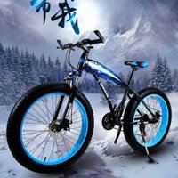 Xe đạp địa hình bánh béo 26inch, 7 tốc độ phanh đĩa kép, khung thép carbon, xe đạp đua thể thao
