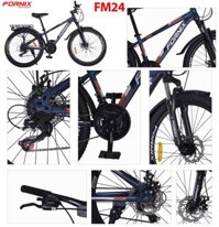 Xe Đạp Địa Hình FM24 - Fornix -Vong bánh 24 - Bảo Hành 12 Tháng - Xanh cam