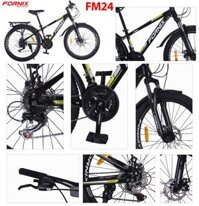 Xe Đạp Địa Hình FM24 - Fornix -Vong bánh 24 - Bảo Hành 12 Tháng - Đen vàng