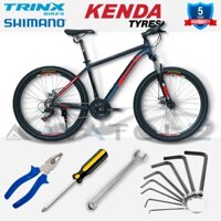 Xe đạp địa hình TrinX TX18, khung sườn hợp kim nhôm, Bộ chuyển số Shimano Tourney TZ 21s, Màu đỏ ghi