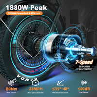 Xe đạp điện cho người lớn Động cơ 1000W Xe đạp điện lốp béo 20 inch 30MPH Xe đạp địa hình điện