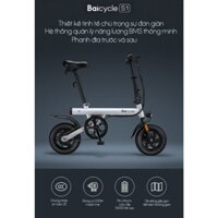 Xe đạp điện gấp gọn mini Xiaomi Baicycle S1, tốc độ 25km/giờ sạc đầy trong 6h, quãng đường đi lên đến 40km