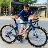 Xe Đạp Đua Road Carbon T800 NESTO LION, Trục Rỗng, Đùi Đĩa, Bộ Chuyển Động SHIMANO 105 R7000, Phanh Dầu Thuỷ Lực