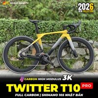 XE ĐẠP ĐUA TWITTER T10 PRO [2026] FULL CARBON, 2 MÓN SHIMANO 105 CAO CẤP, VÀNH CARBON 6CM