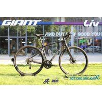 Xe đạp đường trường 2022 Giant Revolt F1, Hợp kim nhôm Giant, Bộ group Shimano Tiagra, Phanh đĩa dầu Tektro, Màu xám đen