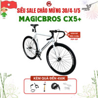 Xe đạp Fixed Gear Magicbros CX5 PLUS Khung nhôm không mối hàn kèm phanh trước, strap, bơm, lục giác