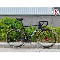 Xe đạp Fixed Gear Moke tay cong cao cấp, khung xe đúc liền, chịu lực tốt