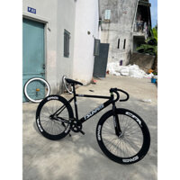 Xe Đạp Fixed Gear & Single Speed Màu Đen Bóng Vành 6 Phân Đen (Tặng Strap)