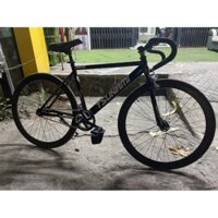 Xe Đạp Fixed Gear & Single Speed.Đen Bóng - Vành Trắng/Đen