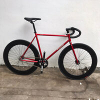 Xe đạp Fixed Gear Tsunami 4130 Đỏ đùi OTA, vành trước sau 7cm  tay cong