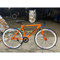 Xe đạp Fixed Gear Tsunami màu cam (tặng kèm dây strap và đồ lắp)