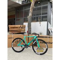 Xe đạp Fixed Gear Tsunami màu xanh ngọc (tặng kèm dây strap và đồ lắp)