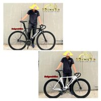 Xe đạp fixed gear VISP TRX 2024 cấu hình tiêu chuẩn màu đen và trắng
