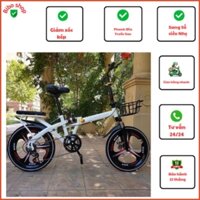Xe đạp gấp 20 icnh phanh đĩa đôi, giảm xóc kép ( xe đạp số siêu nhẹ)