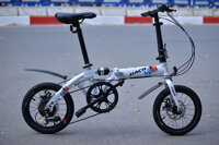 Xe đạp gấp Jiach T10- Có giảm xóc pit-ton tha hồ nhún