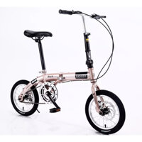 Xe đạp gấp siêu nhẹ Sanhema 14 inch phanh đĩa số điều chỉnh gấp gọn dành cho người lớn, trẻ em, học sinh, nam và nữ
