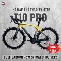 Xe đạp Road Twitter T10 Pro Max Shimano 105 Full Carbon màu vàng xám đen