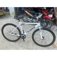 Xe Đạp Single Speed, Khung Trắng - Bánh Đen