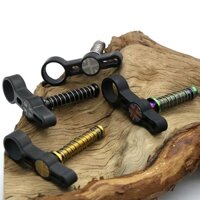 Xe Đạp Sợi Carbon Bản Lề Đòn Bẩy TC4 Hợp Kim Titan Giới Hạn Vít Đai Ốc Cho Brompton Khung Phát Hành Nhanh Khóa Xe Đạp Xiên Nhỏ Vòi Vải Sợi Nhẹ Núm Gấp Khóa Tay Cầm