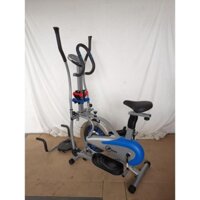 Xe đạp tập thể dục đa năng toàn thân tại nhà Elip - Kèm đĩa xoay eo và 2 cặp tạ tay, đồng hồ đo nhịp tim