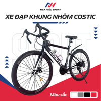 Xe đạp tay cong costic, xe đạp đua khung nhôm siêu nhẹ sơn tĩnh điện chống rỉ sét với bộ đề A2 linh hoạt chuyển đổi .
