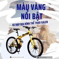 Xe Đạp Thể Thao Địa Hình Gấp Gọn Ngoài Trời Khung Nhôm 27 Tốc Độ Vành 26 Inch - Vàng đen