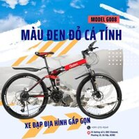 Xe Đạp Thể Thao Địa Hình Gấp Gọn Ngoài Trời Khung Nhôm 27 Tốc Độ Vành 26 Inch - Đỏ đen
