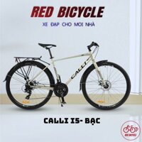 Xe Đạp Thể Thao Đường Phố Calli i5 Khung Nhôm 6061 màu bạc- Xe Đạp Touring Bộ Đề Shimano 24 Cấp