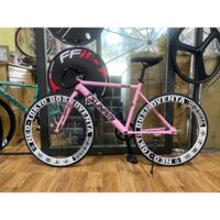 Xe Đạp Thể Thao Fix Gear Tsunami SMN100 Màu Hồng Phấn,  (Kèm quấn ghi đôngVà Đồ Lắp)