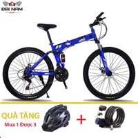 Xe Đạp Thể Thao Gấp Gọn FS Bike NS-001 Vành 26inch 24 Tốc Độ Nhập Khẩu Đại Nam Sport Tặng Mũ Bảo Hiểm,Khóa Chống Trộm Và Chắn Bùn - Xanh dương