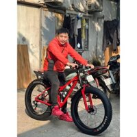 Xe đạp thể thao Lauxjack bánh béo phiên bản khung lò xo hợp kim thép cao cấp 26 icnh - 21 tốc độ