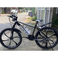 Xe đạp thể thao MINGU Đúc 26inch; Phuộc đen chống rỉ giảm sốc ; Tặng chắn bùn; kệ và bình nước; còi và đèn phản quang h