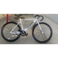 XE ĐẠP THỂ THAO SINGLE SPEED VÀ FIXED GEAR VÀNH 4 PHÂN ĐEN BÁNH THƯỜNG MÀU TRẮNG (tặng kèm dây strap)