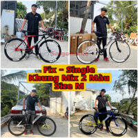 Xe Đạp Thể Thao Single Và Fixed Gear Màu Trắng Vành 4 Phân (Kèm Dây Strap Và Đồ Lắp)