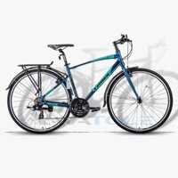 Xe đạp touring 2022 TrinX Free 1.0, Khung sườn hợp kim nhôm 6061, Bộ chuyển số Shimano tourney 21 tốc độ, màu xanh ngọc