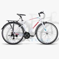 Xe đạp touring 2024 TrinX Free 1.4, Khung sườn hợp kim nhôm 6061, Bộ chuyển số Shimano tourney 21 tốc độ, màu đỏ trắng