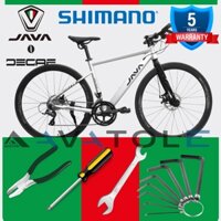 Xe đạp touring Java Veloce 3, khung sườn hợp kim nhôm 6061, phanh đĩa cơ, bộ chuyển số Shimano Claris 16 speed, màu BẠC