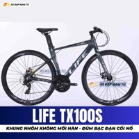 XE ĐẠP TOURING LIFE TX100S KHUNG NHÔM KHÔNG MỐI HÀN, ĐÙM BẠC ĐẠN CỐI NỔ