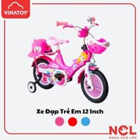 Xe Đạp Trẻ Em 12 Inch Bánh Căm Nữ Hoàng Tuyết , Có Nhạc ( Nhựa Chợ Lớn ) Dành Cho Bé Gái