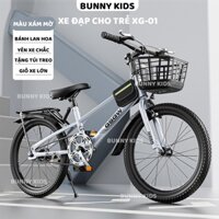 Xe đạp trẻ em Bunny Kids XG-01, Xe đạp thể thao khung thép bằng carbon, có giỏ xe cho các bé từ 8-15 tuổi