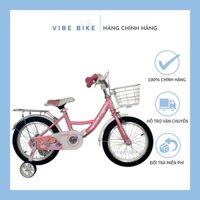 Xe đạp trẻ em cho bé gái từ 2 đến 9 tuổi size 12-14-16-18inch Xaming công chúa màu hồng màu tím dễ thương giỏ sắt