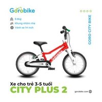 Xe Đạp Trẻ Em Goro Bikes City Plus 2 - Bánh 14 inch 3-5 Tuổi Cao 90-115Cm - Đỏ tươi