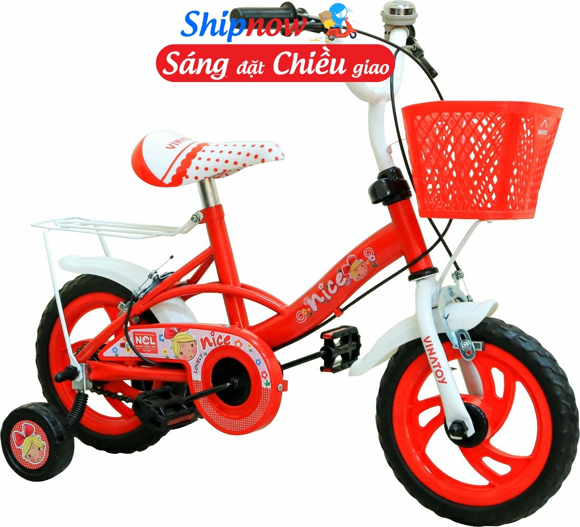 Xe đạp trẻ em Nhựa Chợ Lớn K104 - M1798-X2B - 12 inch, dành cho bé từ 3-4 tuổi