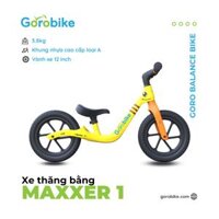 Xe Đạp Trẻ Em Thăng Bằng Goro Balance Bikes Maxxer 1 - Bánh 12 inch 2-3 Tuổi Cao 80-105Cm - vàng