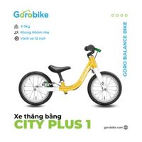 Xe Đạp Trẻ Em Thăng Bằng Goro Balance Bikes City Plus 1 - Bánh 12 inch 2-3 Tuổi Cao 80-105Cm - vàng