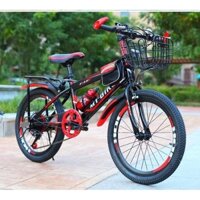 Xe đạp trẻ em thể thao có bộ đề các cỡ cho bé trai 7-15 tuổi có giỏ, túi, bình nước, gacbaga