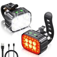 Xe Đạp USB Sạc Đèn LED Xe Đạp Đèn Trước Và Đuôi Xe Đạp Bộ Đèn Siêu Sáng Cho Đi Đêm