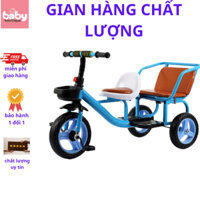 "Xe Đạp Xích Lô 3 Bánh Cho Bé 2 Chỗ Ngồi Rộng Rãi, Có Đệm Lót - An Toàn, Thoải Mái, Phù Hợp Cho Bé Từ 2-6 Tuổi"